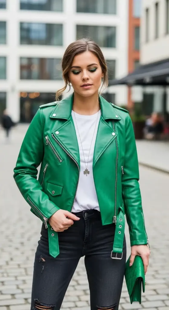 green-leather-jacket-for-edgy-look