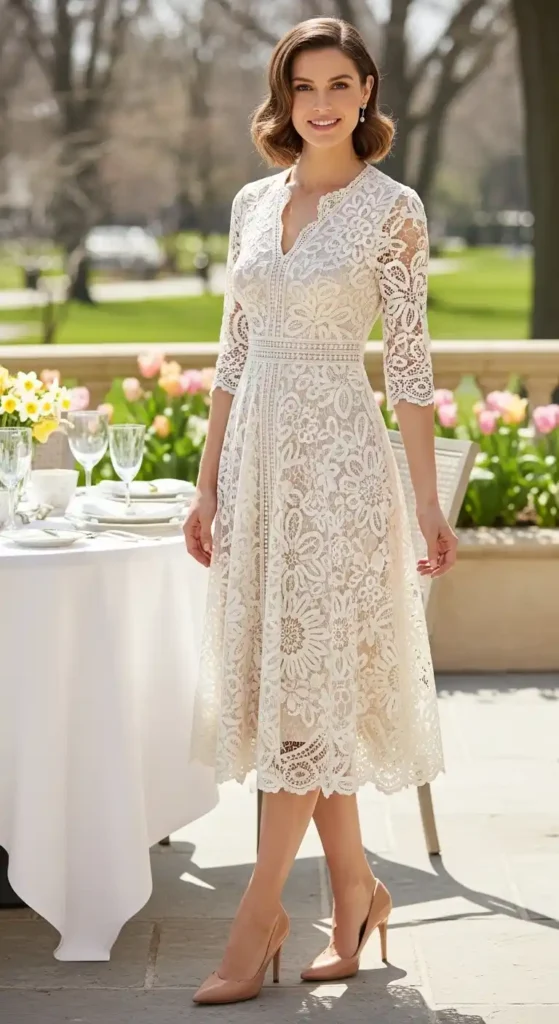lace-dress-with-nude-pumps