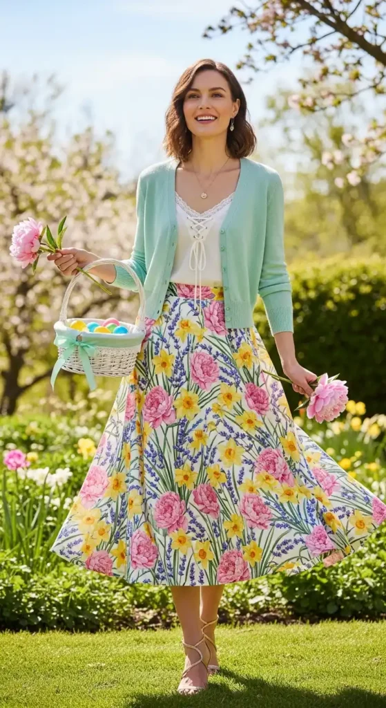 mint-green-cardigan-with-floral-skirt