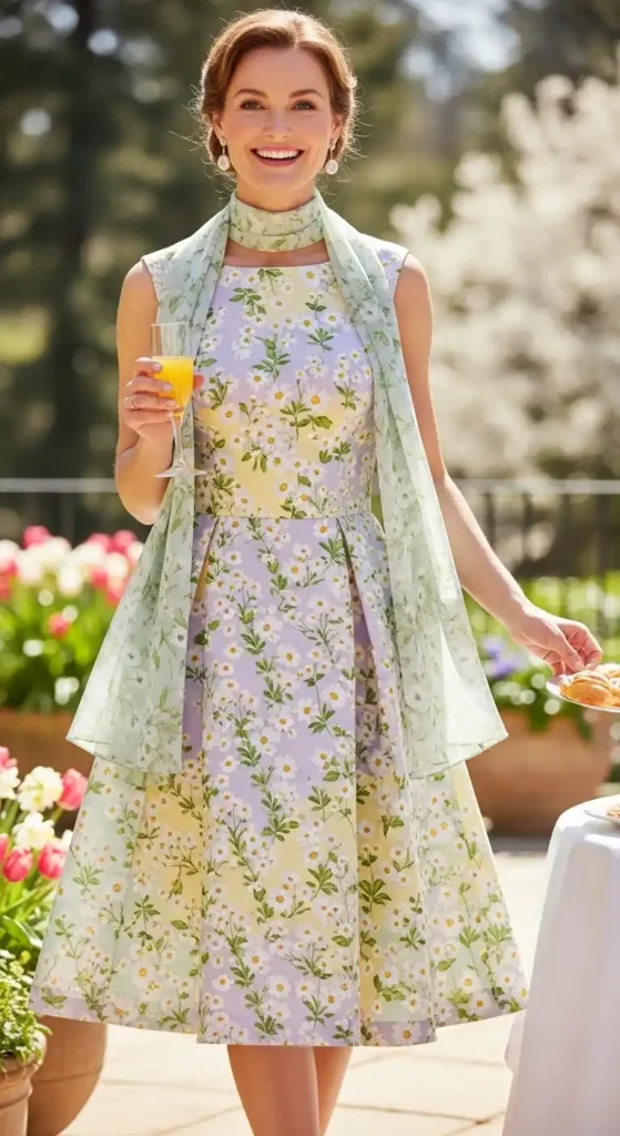 sleeveless-dress-with-light-scarf