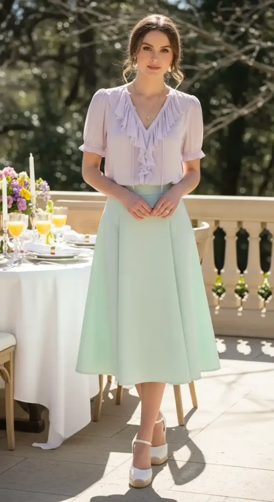 soft-pastel-blouse-with-a-line-skirt