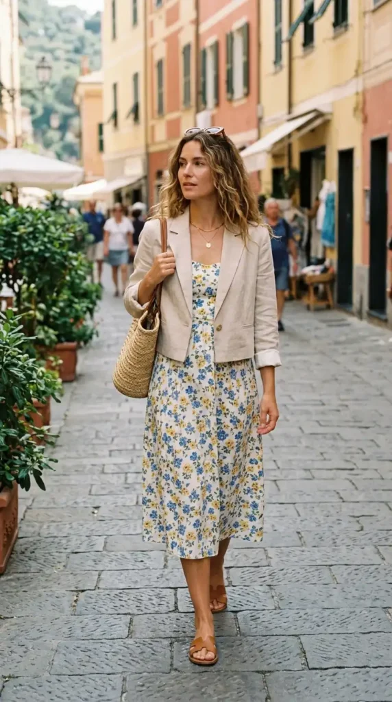 midi-dress-with-cropped-linen-blazer