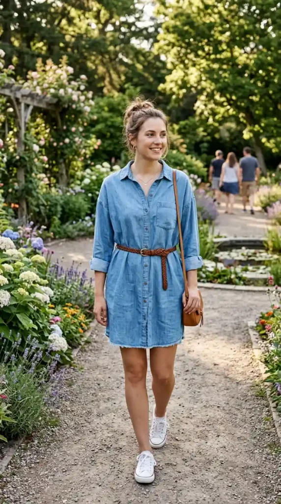 16 Chic Summer Date Outfits for Women Perfect for Hot Weather 16 casual-shirt-dress-with-belt