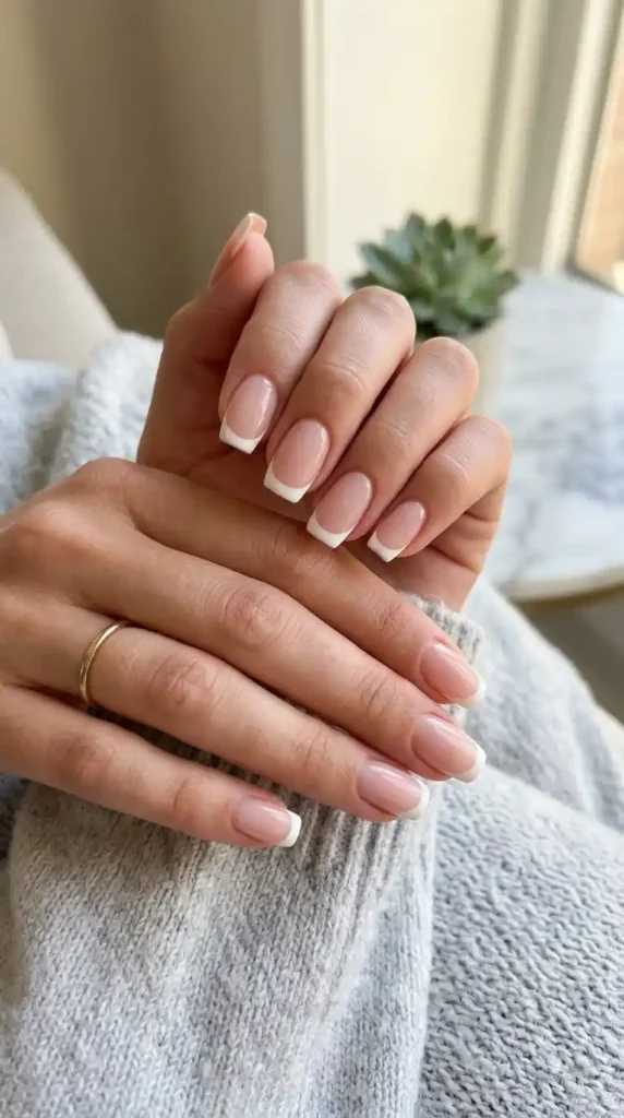 classic-french-tip-acrylic-nails