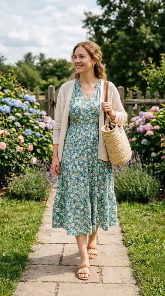 floral-midi-dress-with-light-cardigan