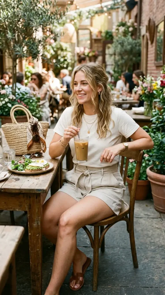 linen-shorts-with-tucked-in-tee