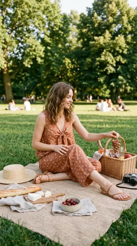 15 Summer Picnic Outfit Ideas That Are Easy, Chic & Comfortable 6 matching-two-piece-set