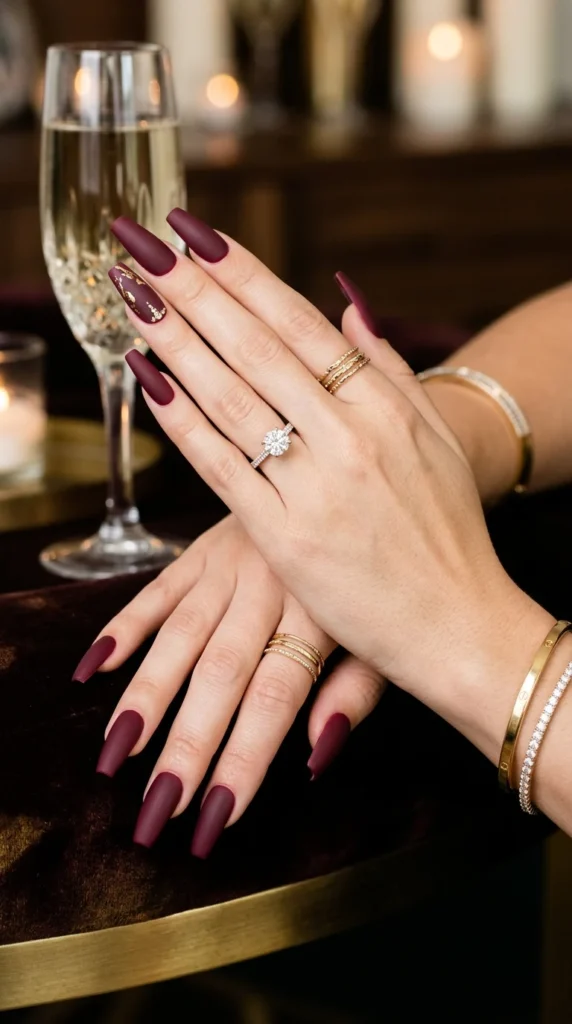 matte-burgundy-coffin-nails