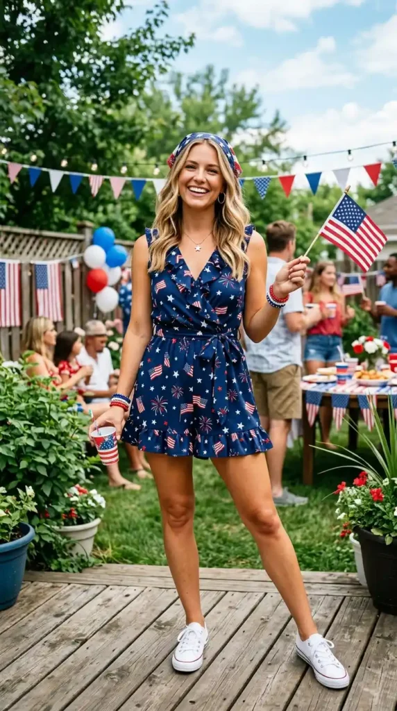 17 Trendy 4th of July Outfits for Women That Look Festive & Stylish 7 patriotic-romper-outfit