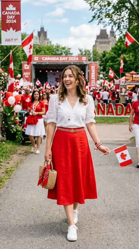 red-skirt-and-white-blouse-combination