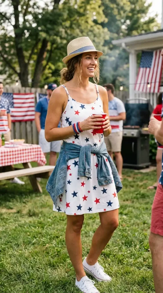 17 Trendy 4th of July Outfits for Women That Look Festive & Stylish 6 star-print-summer-look