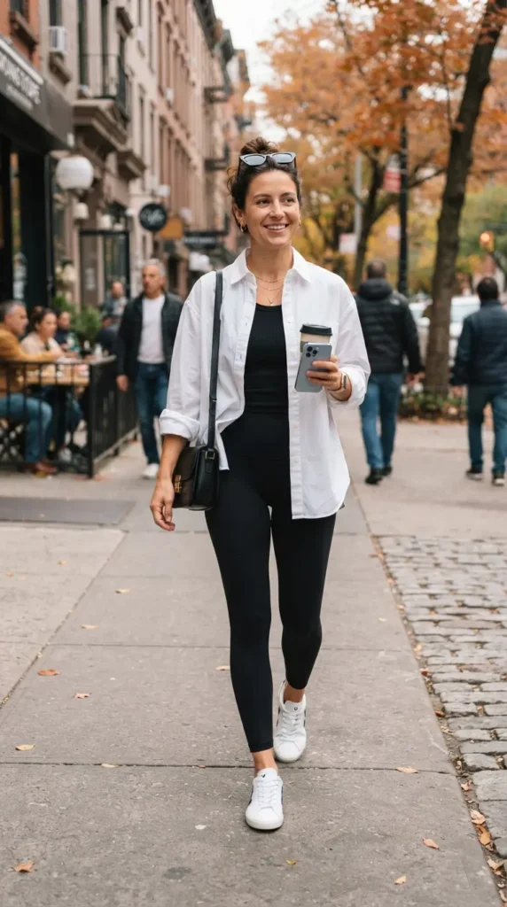 button-down-shirt-with-leggings