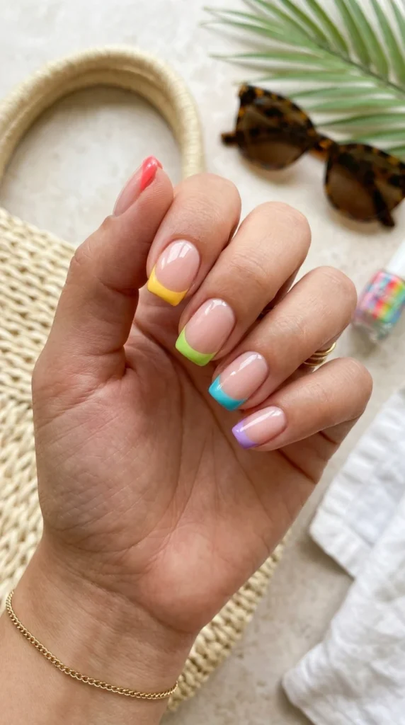 colorful-french-tips