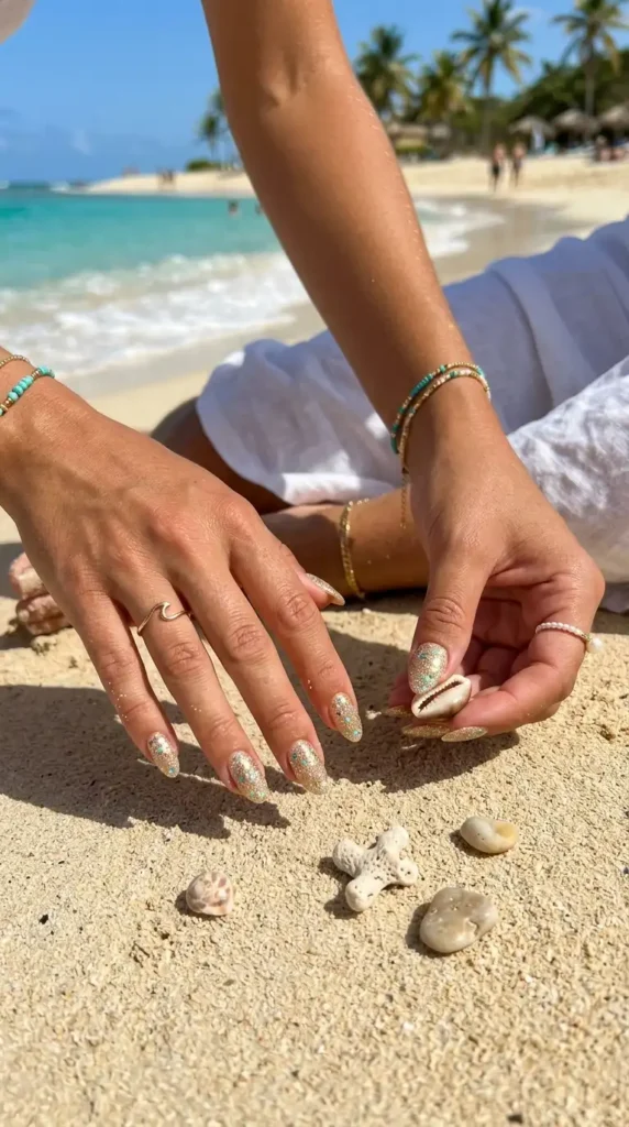 glitter-beach-sand-nails