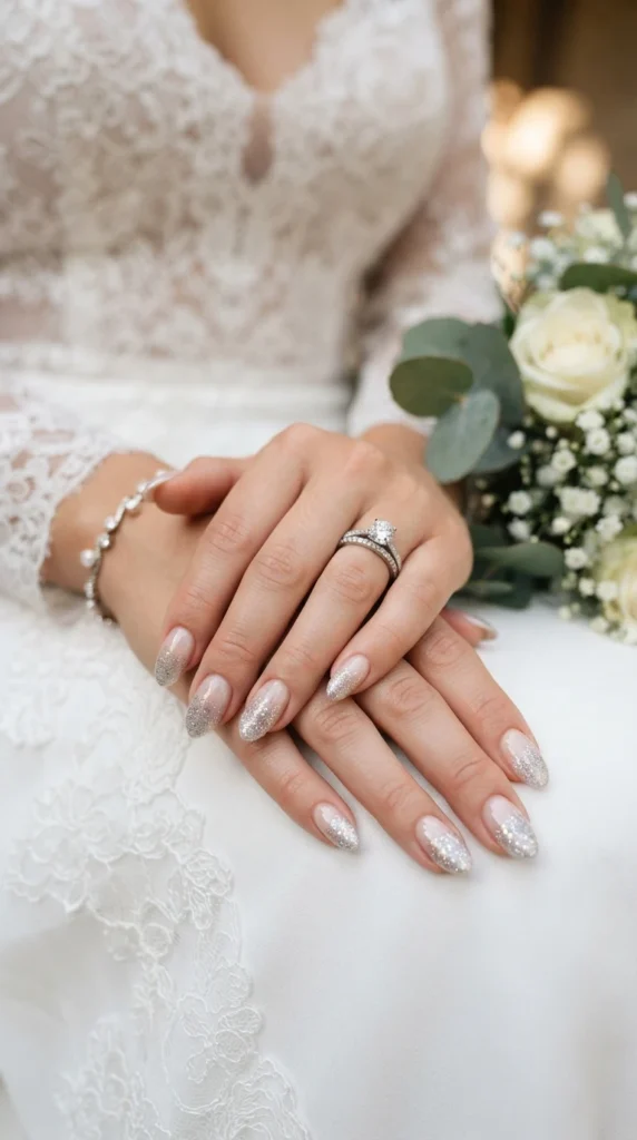 glitter-ombre-bridal-nails