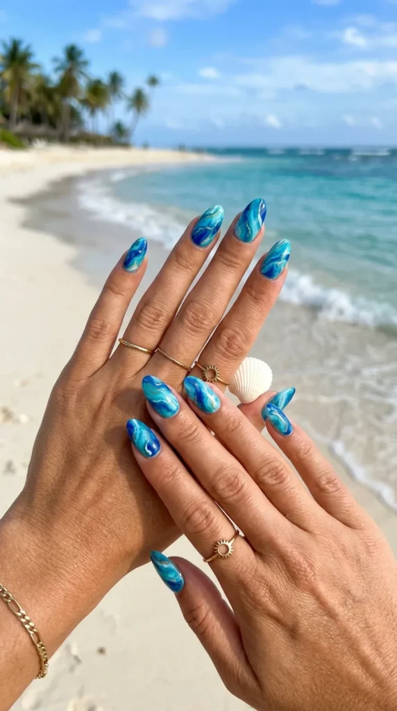 ocean-blue-marble-nails