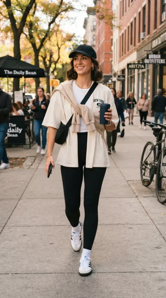 oversized-shirt-with-classic-leggings