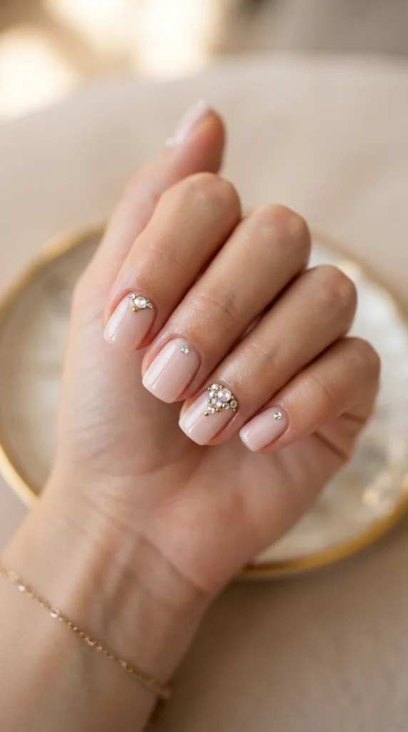 short-nail-art-with-rhinestones