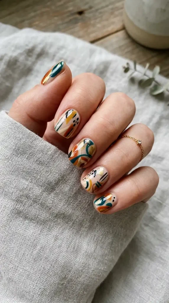 short-nail-with-abstract-art
