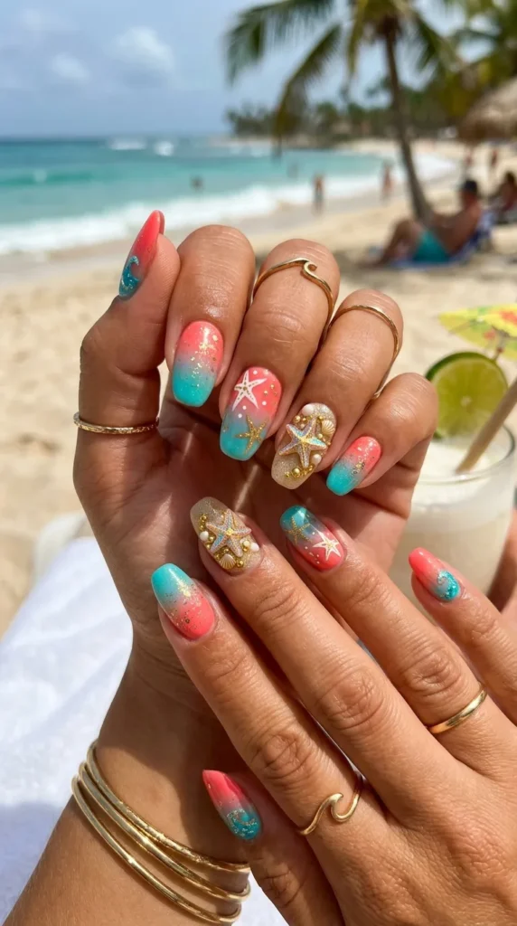 starfish-accent-nails