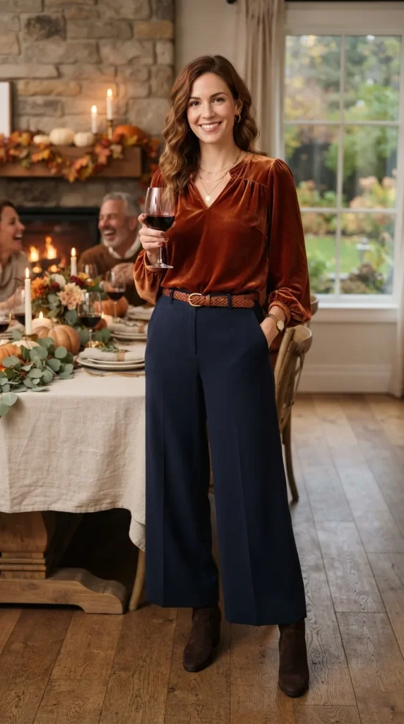 velvet-blouse-with-wide-leg-pants